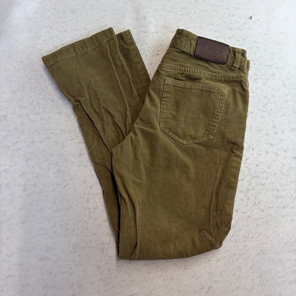 Polo Ralph Lauren Corduroy Pants Olive Green Authentic Dungarees